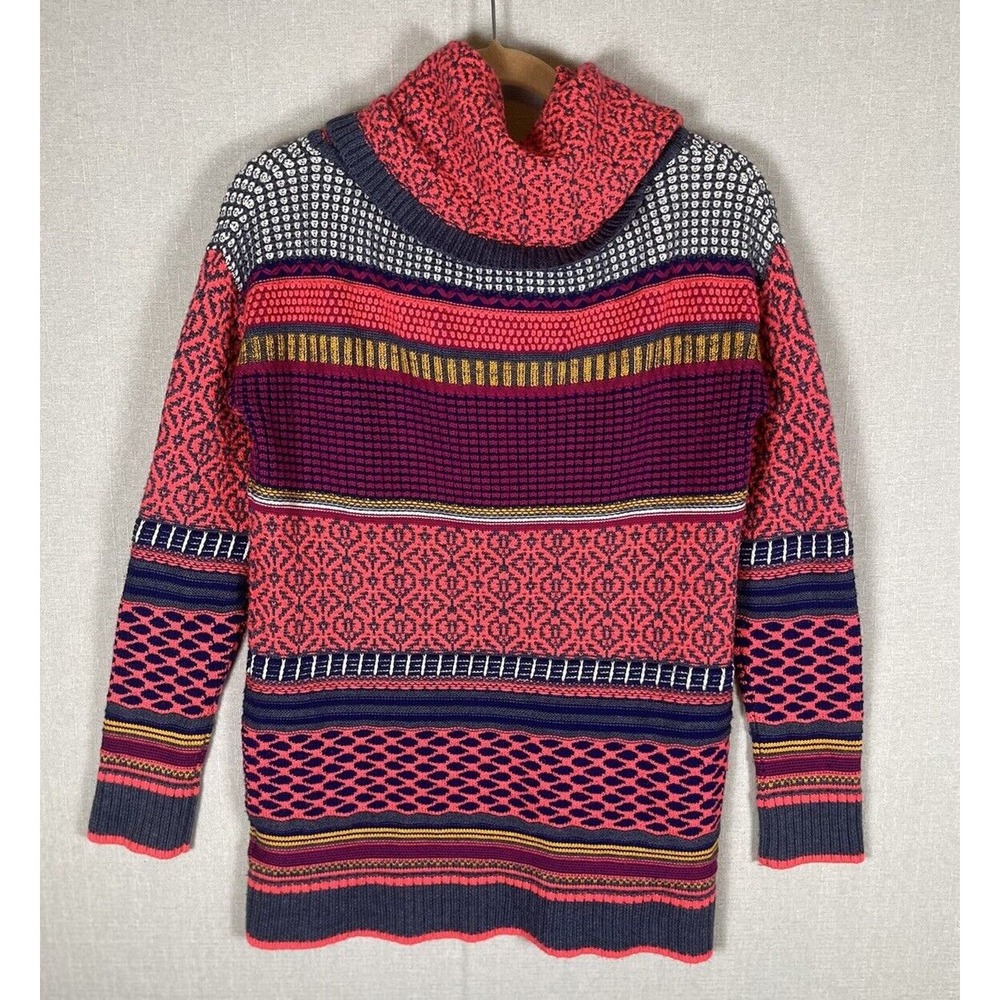 Spyder Tura Faire Isle Sweater Womens Size Medium Cowl Neck Merino Wool Blend